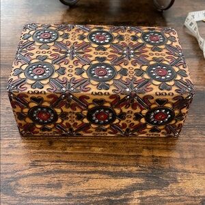 Polish Floral Motif Wooden Trinket Box